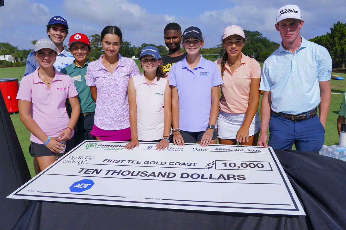 kids receiving donation check