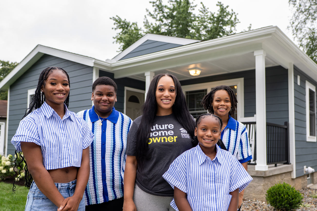 family with new home